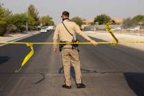 Las Vegas police homicide and SWAT officers are presence involving a homicide investigation in ...