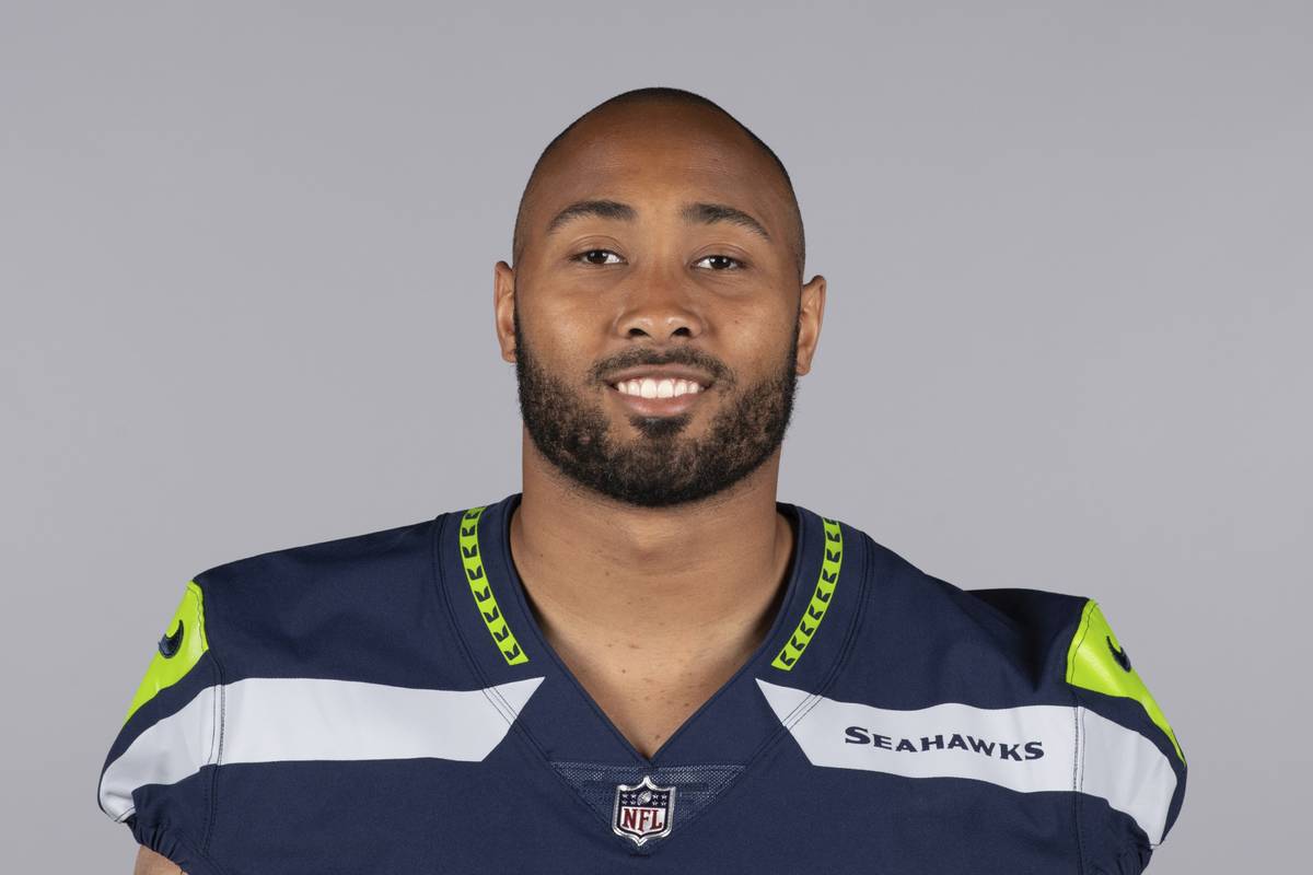 This is a photo of K.J. Wright of the Seattle Seahawks NFL football team. This image reflects t ...