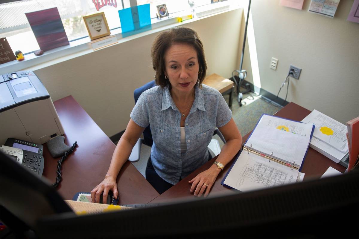 School counselor Rachael Mikita, who serves grades 9 through 12, works at Nevada Learning Acade ...