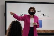 Sen. Catherine Cortez Masto, D-Nevada, speaks to Reno-area clean energy business stakeholders M ...