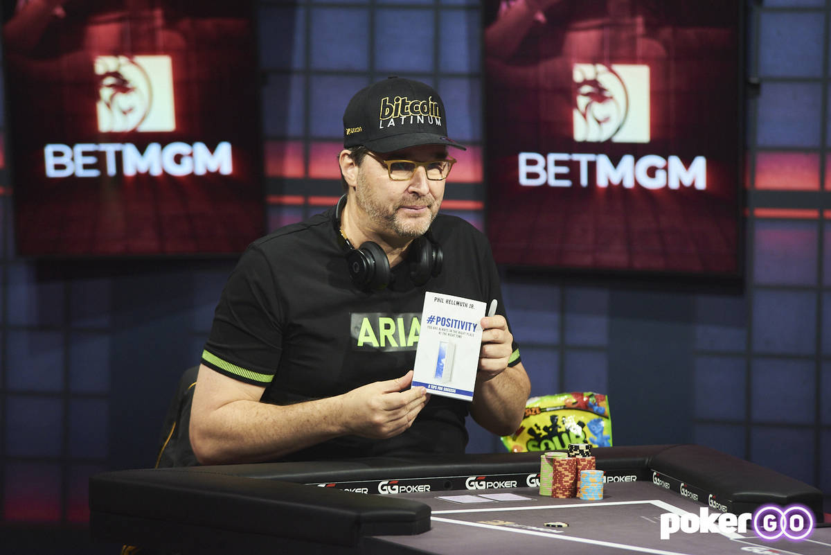 Phil Hellmuth plays on "High Stakes Duel" on Wednesday, July 28, 2021, at the PokerGO studio by ...