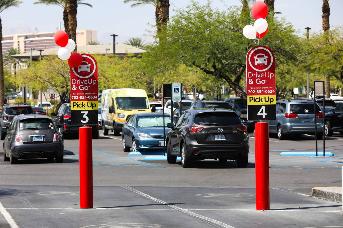 The Drive & Go parking spots at an Albertsons in Las Vegas, Wednesday, Aug. 25, 2021. Alber ...