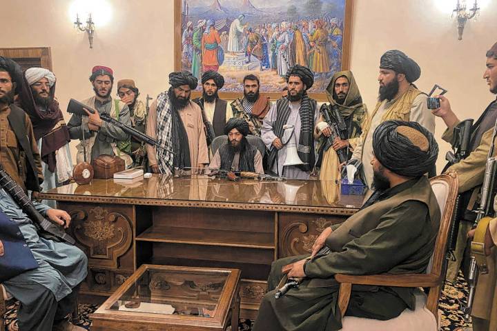 Taliban fighters take control of Afghan presidential palace after the Afghan President Ashraf G ...