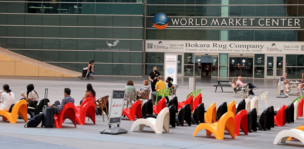 Conventioneers at the Las Vegas Market home furnishings and decor show at the World Market Cent ...