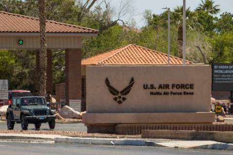 Nellis Air Force Base on Wednesday, May 20, 2020, in Las Vegas. (L.E. Baskow/Las Vegas Review-J ...