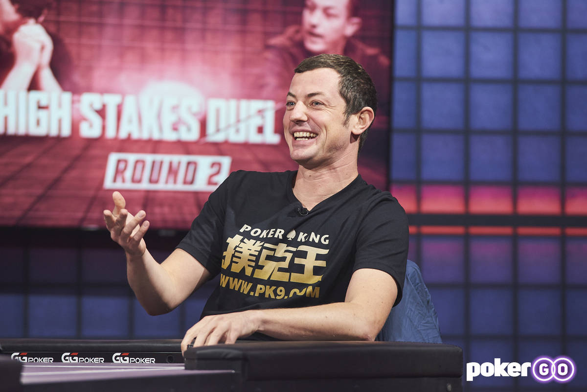 Tom Dwan during "High Stakes Duel" against Phil Hellmuth on Wednesday, Aug. 25, 2021, at the Po ...