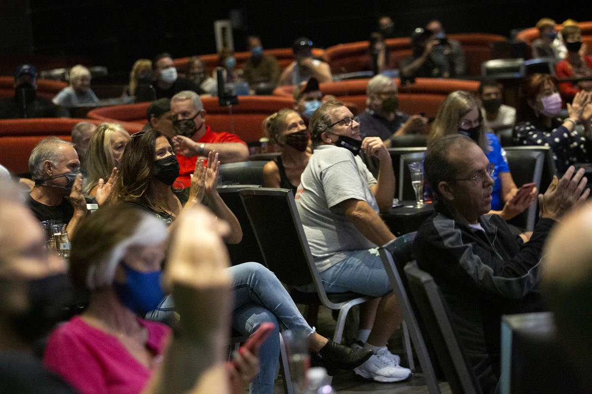 Fans clap for last year's South Point 400 champion, Kurt Busch, who is from Las Vegas, during a ...