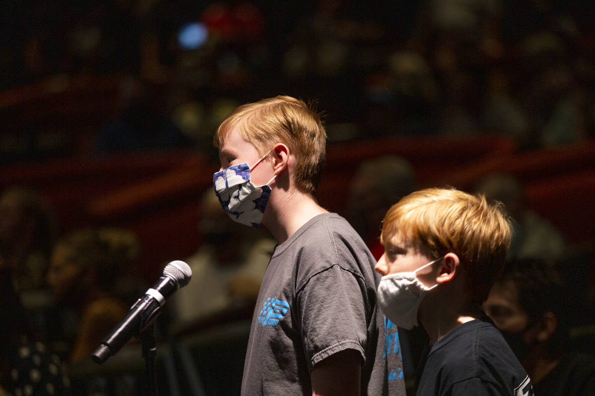 Fans ask questions during a celebration for NASCAR driver Kurt Busch, who won the 2020 South Po ...