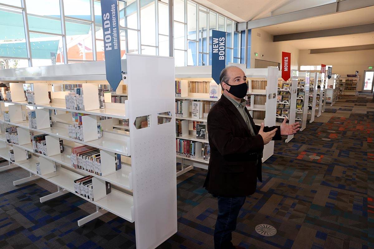 Las Vegas-Clark County Library District General Services Director John Vino gives a tour of the ...