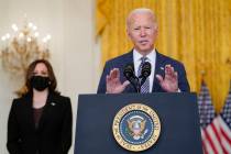 President Joe Biden speaks about the evacuation of American citizens, their families, SIV appli ...