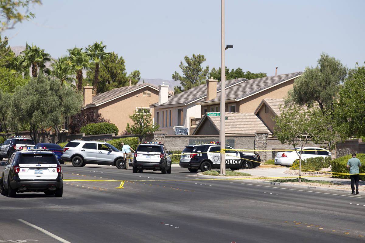 Metropolitan police investigate a homicide in the 10000 block of Kenton Place on Friday, Aug. 2 ...