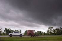 Boats and campers head out of the far eastern part of St. Bernard Parish as the Louisiana coast ...