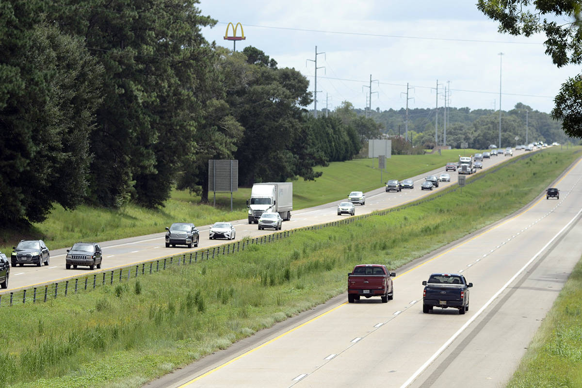 The northbound lanes of Interstate 55 are filled with traffic as people evacuate ahead of Hurri ...