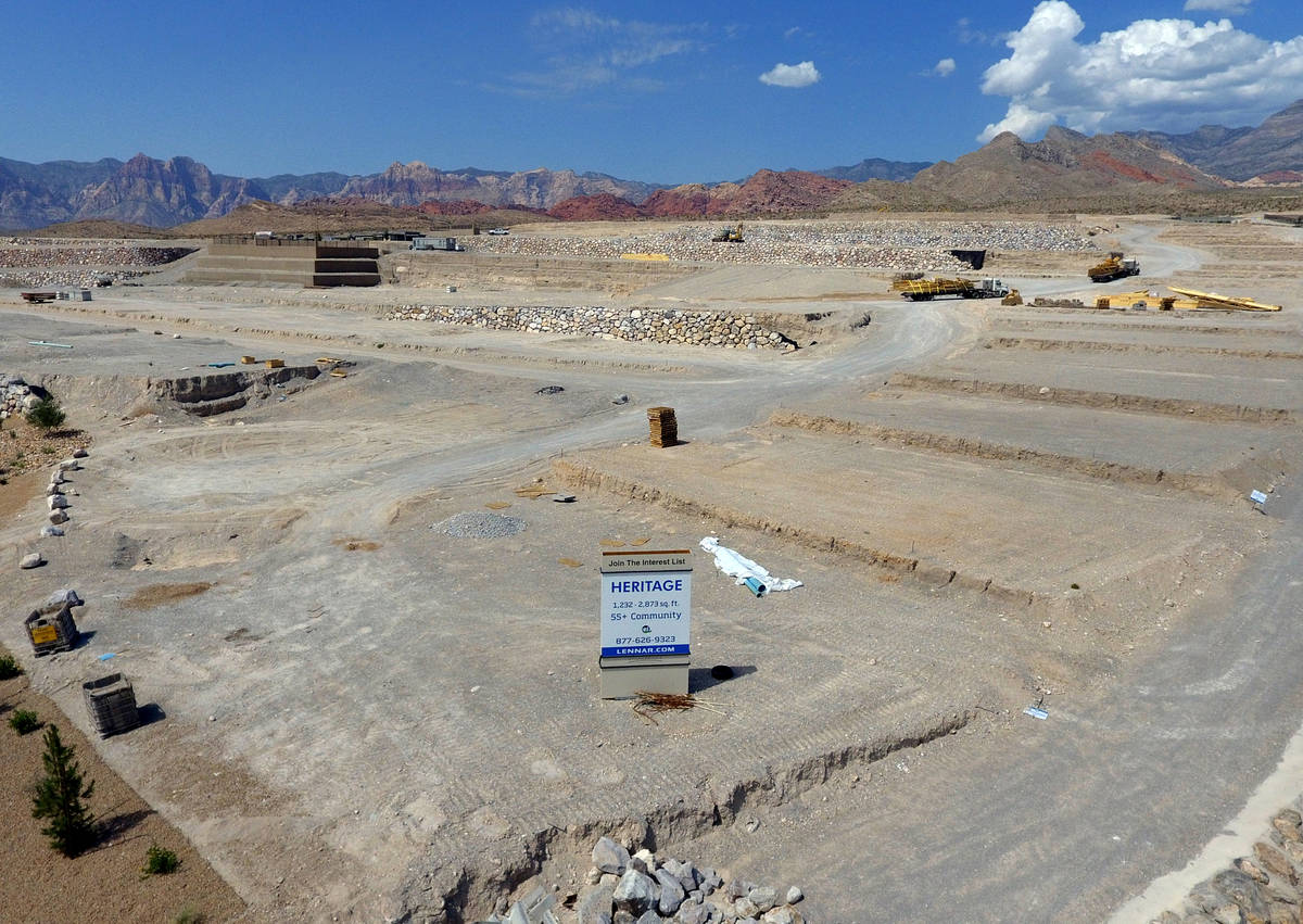 Construction is underway on a new 55-and-over community by homebuilder Lennar Corp., on Crossbr ...