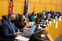 Clark County School District Superintendent Jesus Jara speaks during a Board of Trustees meetin ...