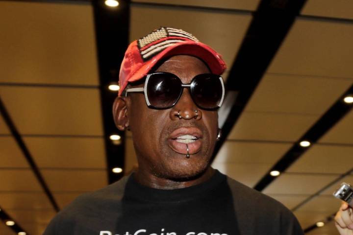 Former NBA star Dennis Rodman, seen in Singapore in 2018. (AP Photo/Wong Maye-E)