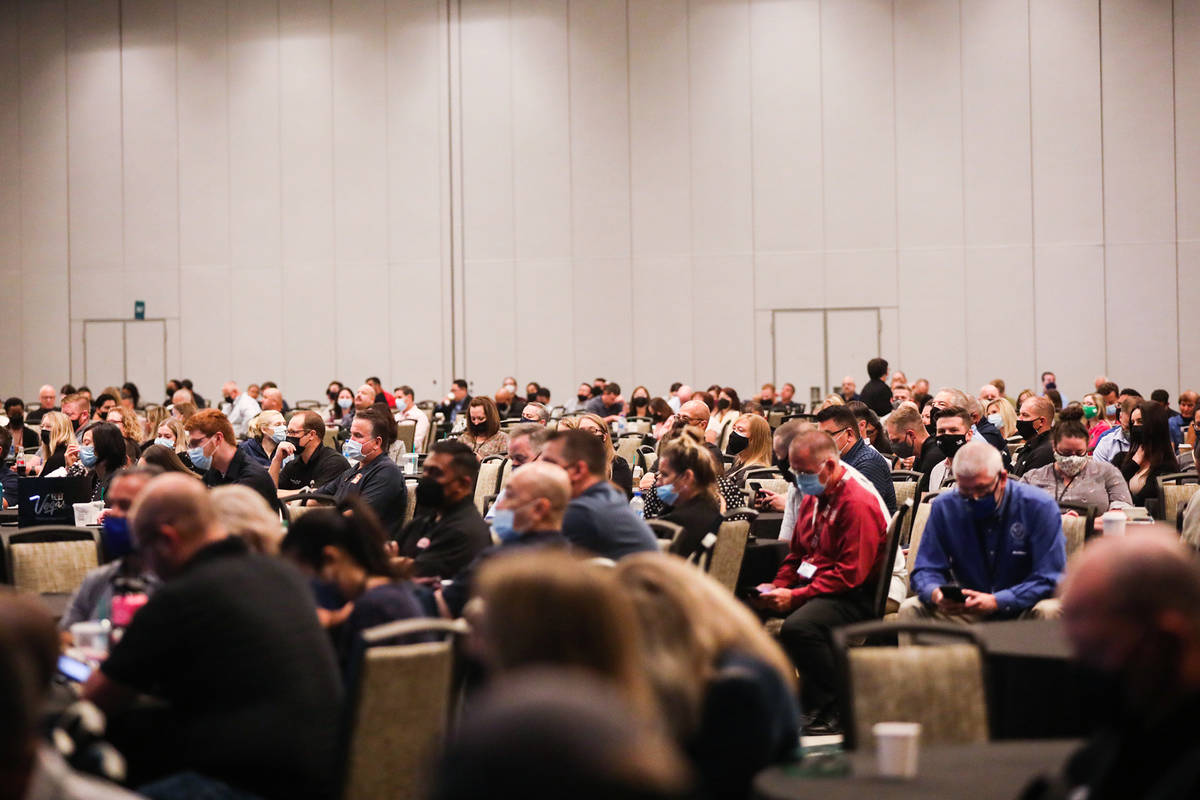 The audience at the National Homeland Security Conference on Tuesday, Aug. 31, 2021 at the MGM ...