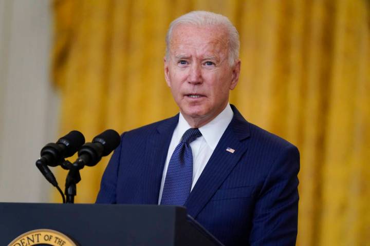 President Joe Biden speaks about the bombings at the Kabul airport that killed at 13 U.S. servi ...