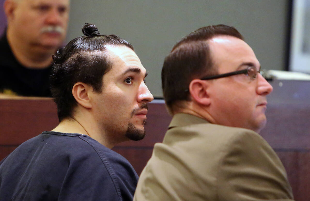 Javier Righetti, left, appears with his attorney, Ryan Bashor, during a hearing on Feb. 22, 201 ...