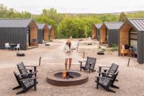 A fire ring provides a gathering place for those staying in cabins. (Kim and Nash Finley)