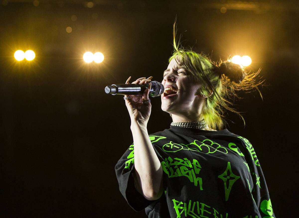 Billie Eilish performs at the downtown stage during the first day of the Life is Beautiful fest ...