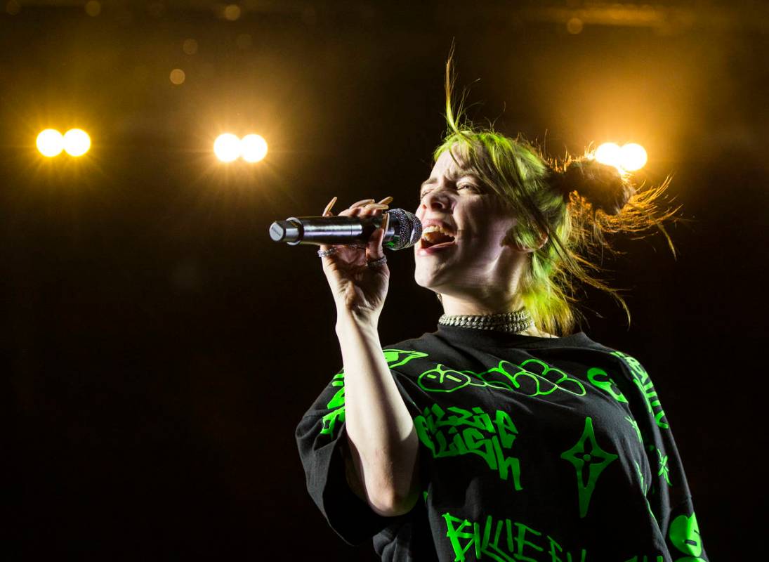 Billie Eilish performs at the downtown stage during the first day of the Life is Beautiful fest ...