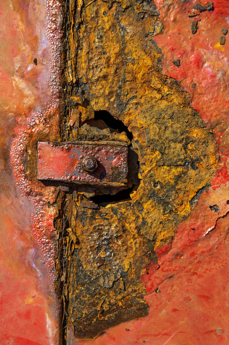 Rust is seen on Frank Pizarro's 1991 Pierce firetruck which is undergoing restoration Firetruck ...