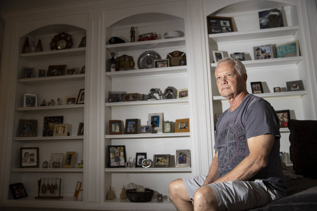 Ed Bergen, a retired New York City firefighter, poses for a portrait at his home in Las Vegas, ...