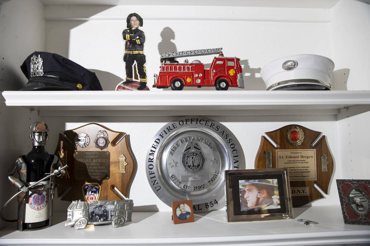 Ed Bergen, a retired New York City firefighter, poses for a portrait at his home in Las Vegas, ...