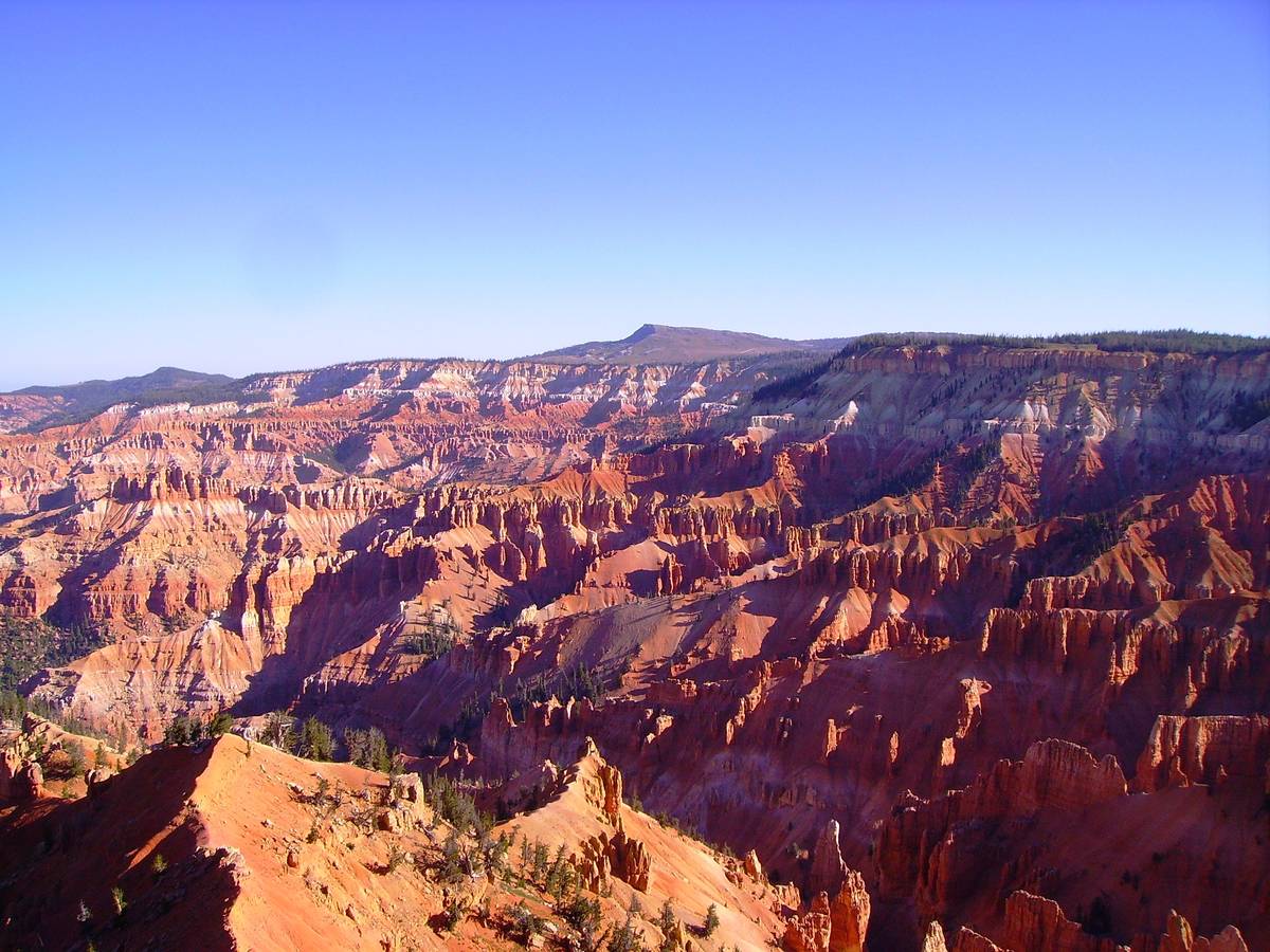 The natural amphitheater at Cedar Breaks is filled with fins, arches and hoodoos. (Deborah Wall)