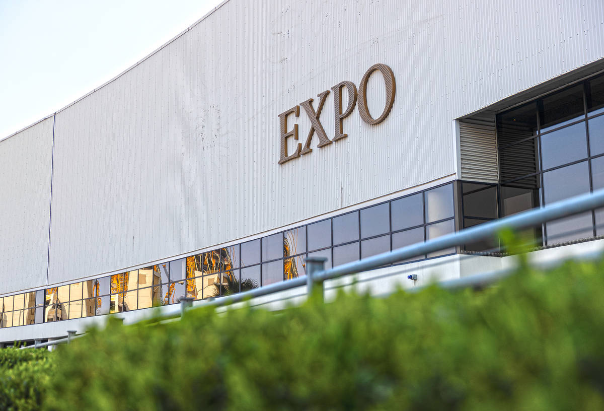 Work continues on replacing the signage for Sands Expo and Convention Center to The Venetian Ex ...