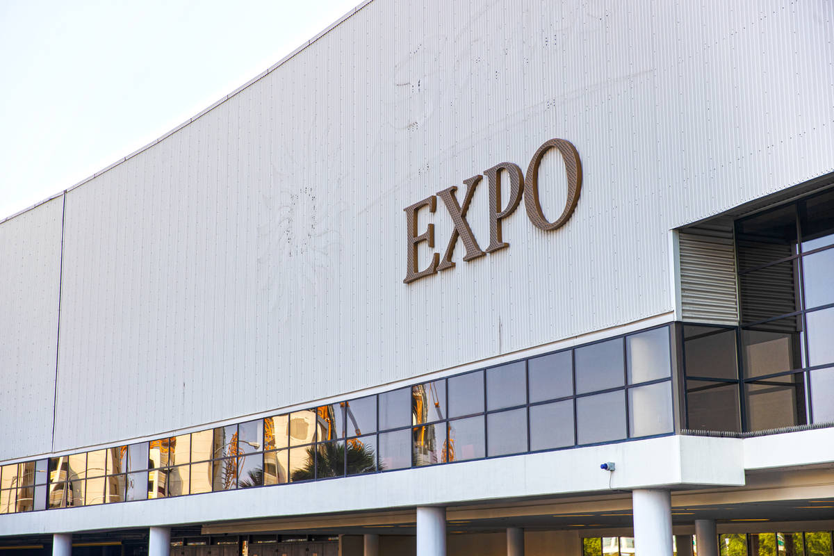 Work continues on replacing the signage for Sands Expo and Convention Center to The Venetian Ex ...