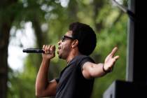 American rapper and actor Chris "Ludacris" Bridges performs during a march for voting rights ra ...