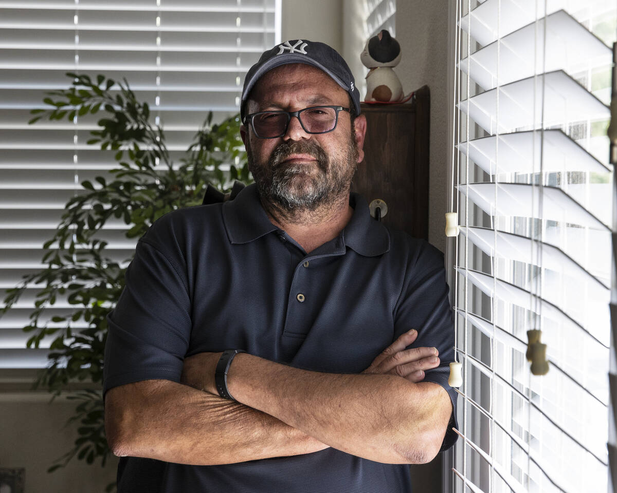 Eric Riccardi poses for a photo at his Las Vegas home, on Thursday, Sept. 2, 2021. Riccardi who ...