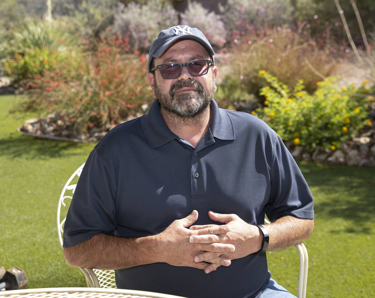 Eric Riccardi poses for a photo at his Las Vegas home, on Thursday, Sept. 2, 2021. Riccardi who ...
