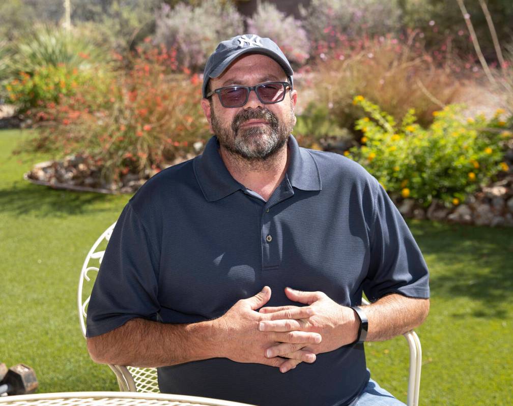 Eric Riccardi poses for a photo at his Las Vegas home, on Thursday, Sept. 2, 2021. Riccardi who ...