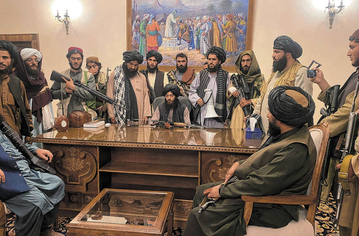 Taliban fighters take control of Afghan presidential palace after the Afghan President Ashraf G ...
