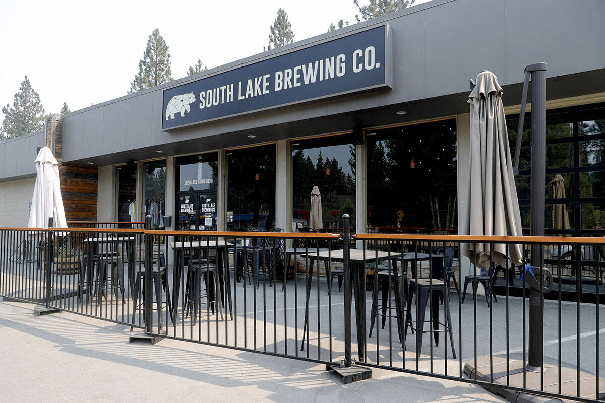 The South Lake Brewing Company is seen in South Lake Tahoe, Calif., Monday, Sept. 6, 2021. Resi ...