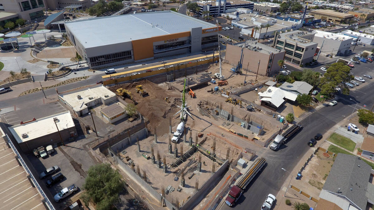 The Watermark construction site, roughly $50 million mixed-use project directly across from the ...