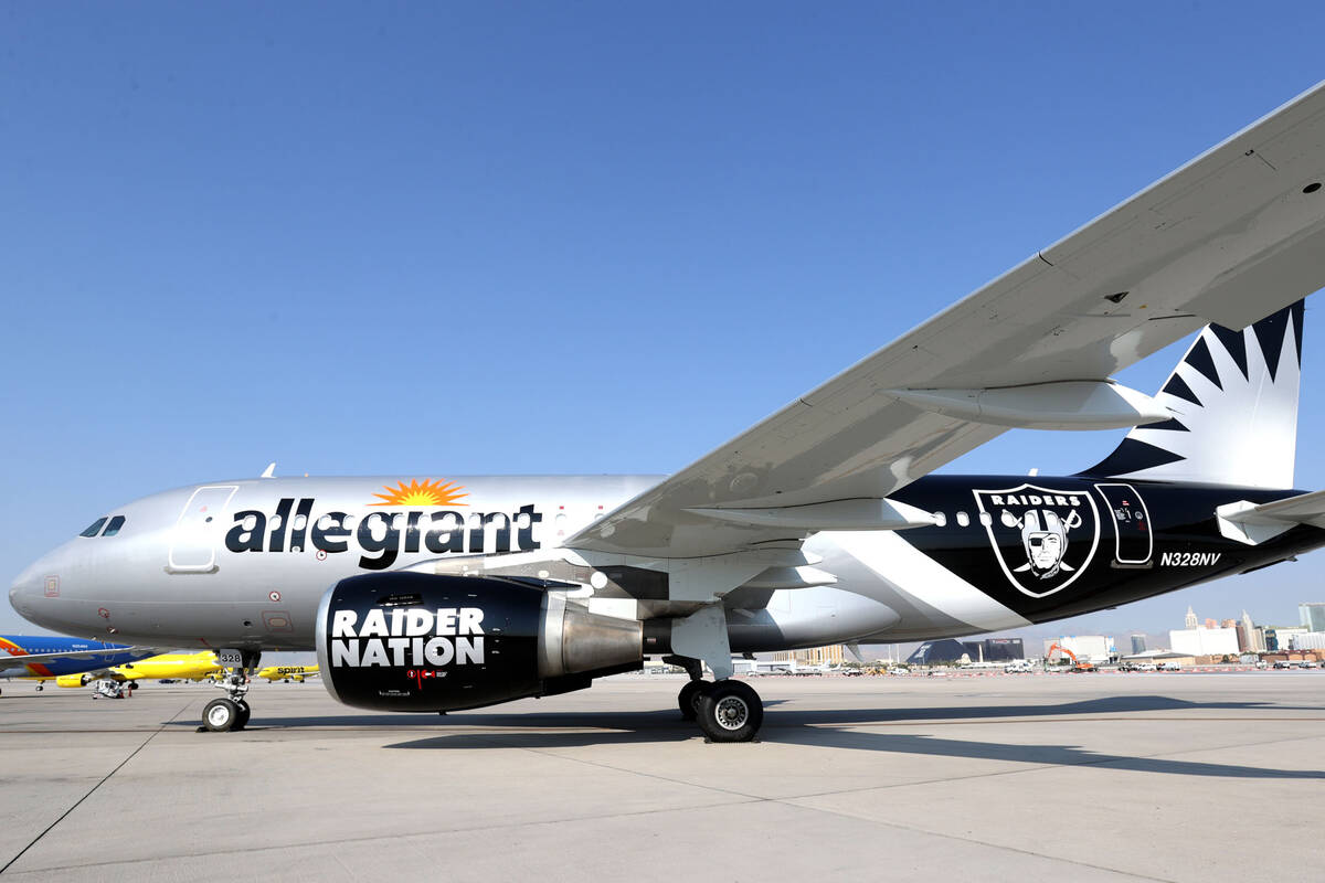 Allegiant unveils Raiders-themed plane in Las Vegas | Raiders News | Sports
