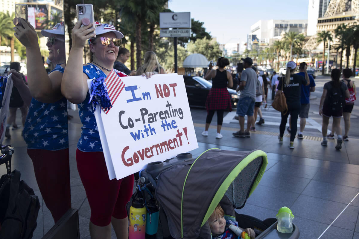 Tiffany Angin, who brought her 1-year-old son Evan Angin to an anti-mask, anti-vaccination and ...