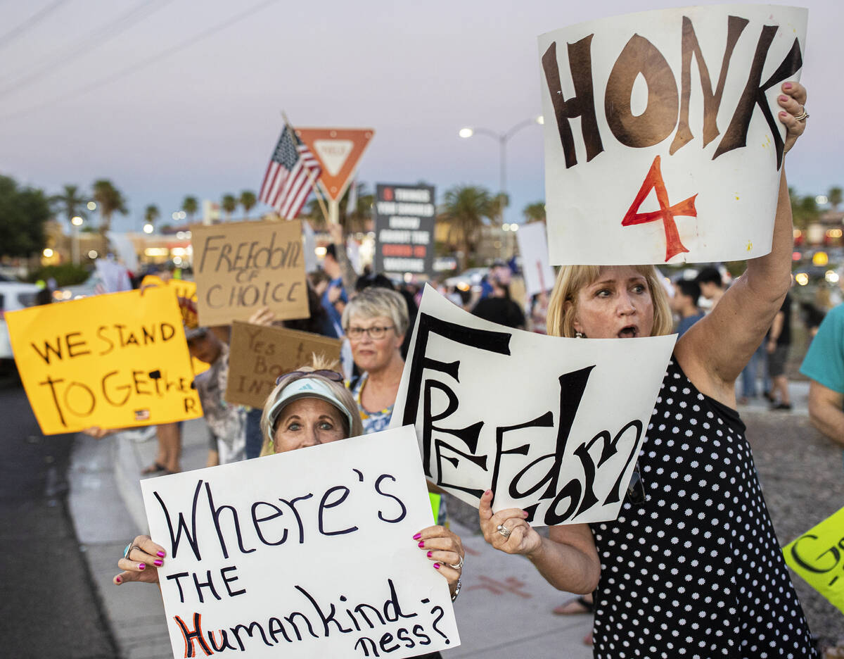 Hundreds of demonstrators with causes ranging from vaccination and mask mandates, to political ...