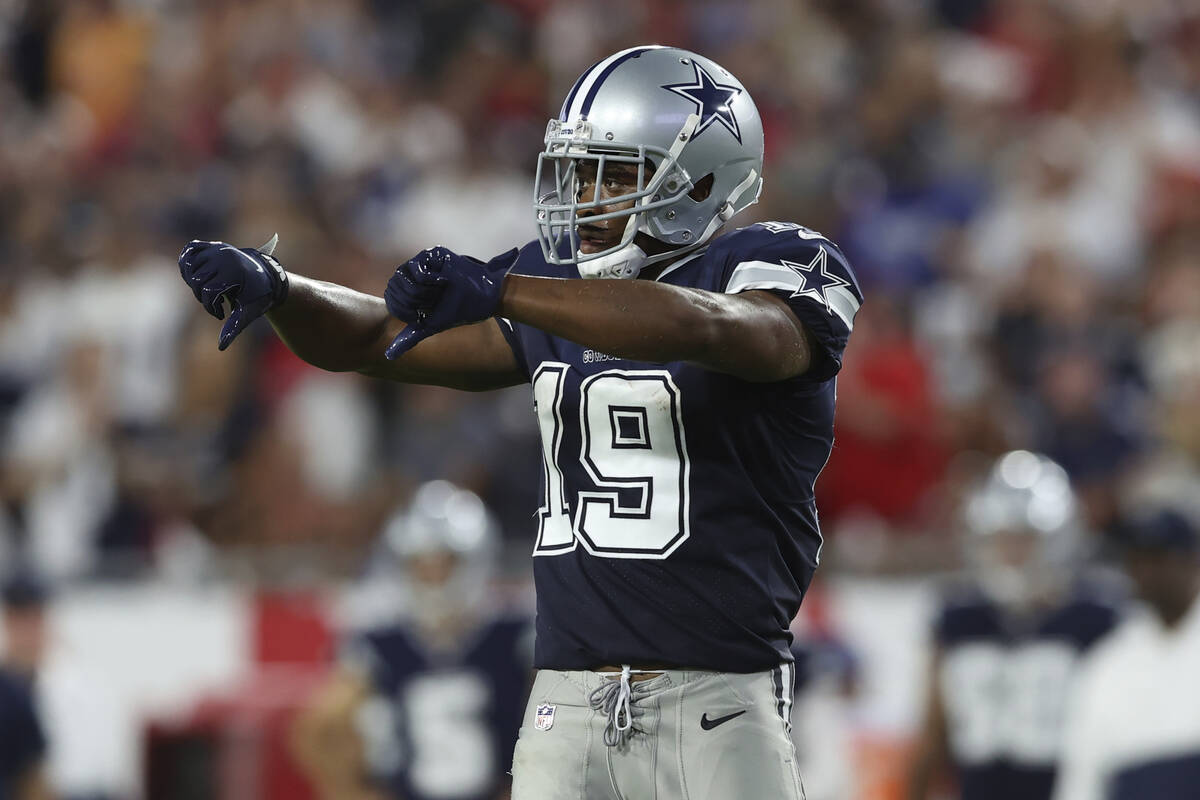 Dallas Cowboys wide receiver Amari Cooper (19) during the first half of an NFL football game ag ...