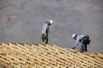 Homes under construction in the Skye Canyon Master Planned Community in Las Vegas, Friday, Aug. ...