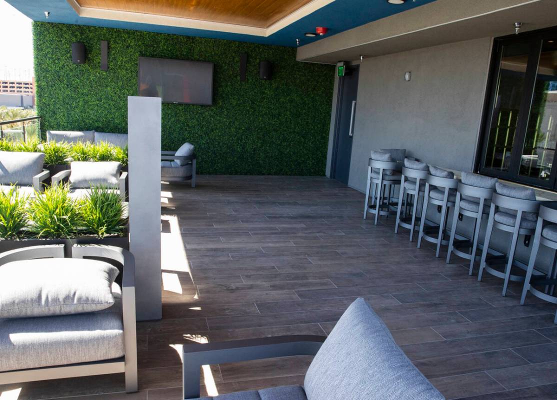 The residents lounge at Auric Symphony Park, the first luxury multifamily residential community ...
