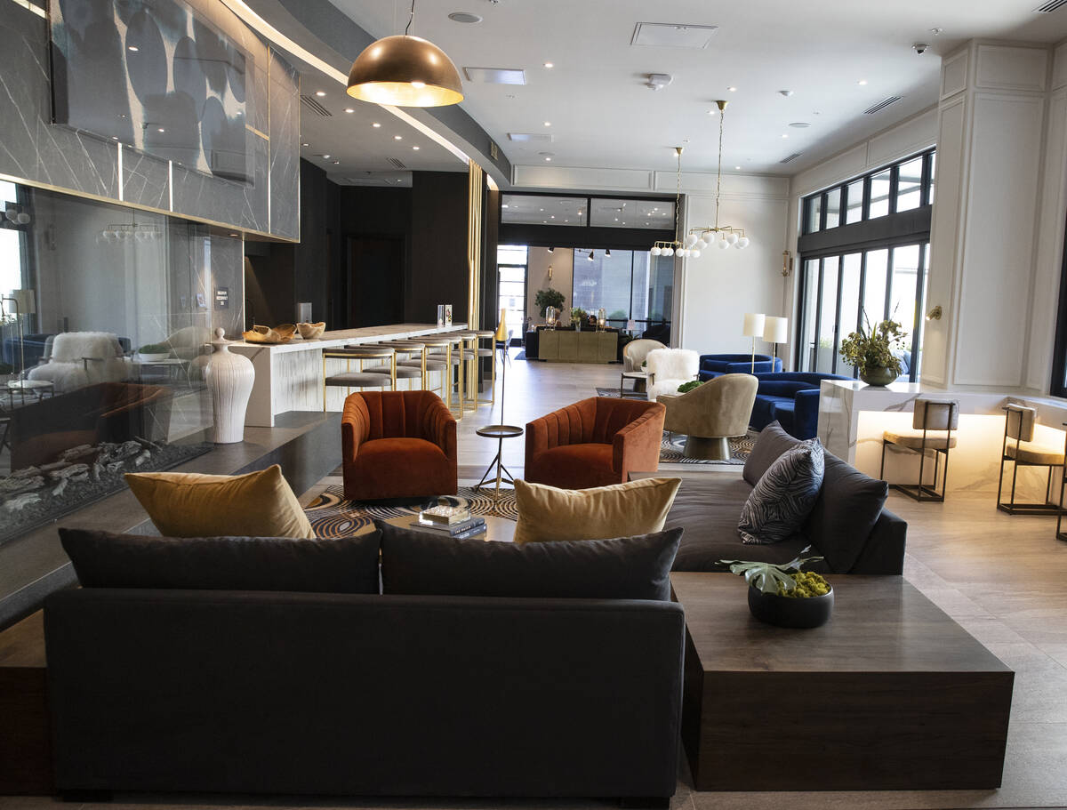Resident lounge at Auric Symphony Park, the first luxury multifamily residential community at S ...