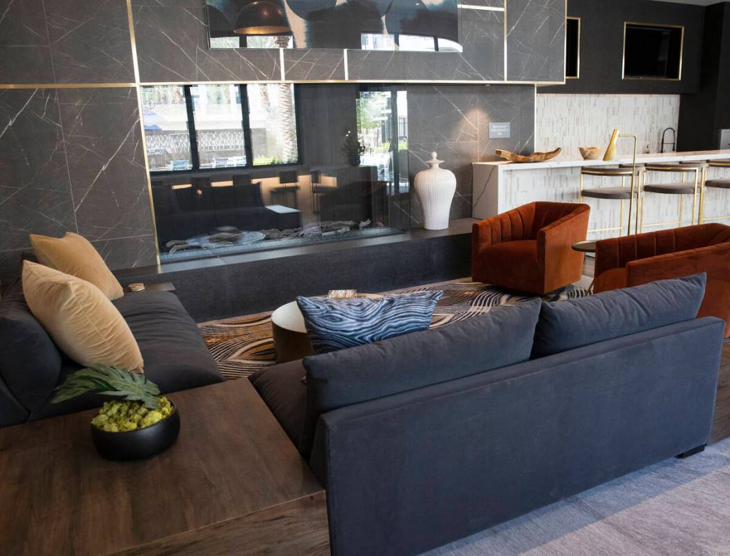 Resident lounge at Auric Symphony Park, the first luxury multifamily residential community at S ...