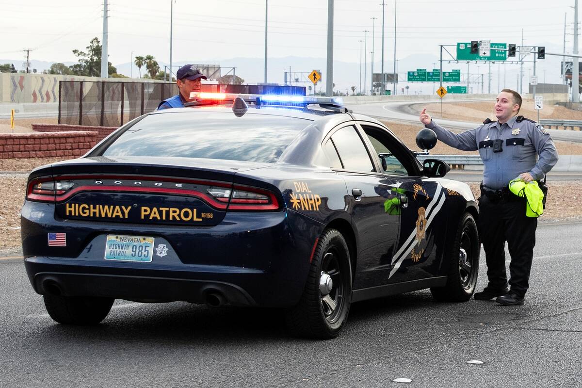 An onramp to U.S. Highway 95 is shut down Sept. 1 as emergency personnel work the scene where a ...