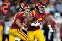 Southern California running back Vavae Malepeai runs against Stanford during the second half of ...