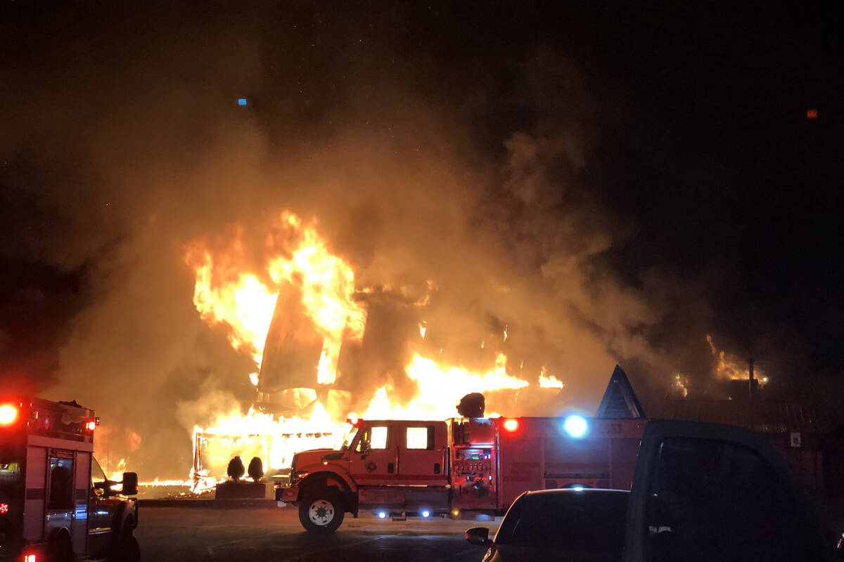 A fire caused damage to the Mount Charleston Lodge early Friday, Sept. 17, 2021. (Dari Sullivan)